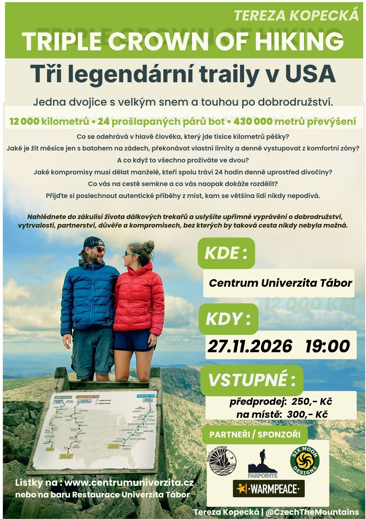 TŘI TRAILY USA 12 000 KM PĚŠKY